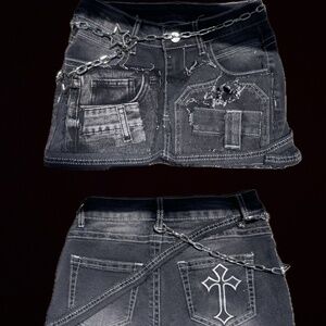 Kode Brown Denim Mini skirt